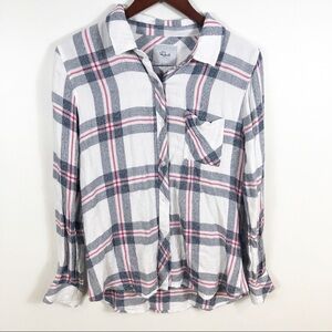 RAILS Hunter Melange Blue White Red Button Down Small